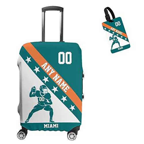 Custom Miami Style Luggage Cover Personalized with Name and Number Printing, Durable Stretchable Travel Suitcase Cover, For 18-32 Inch
