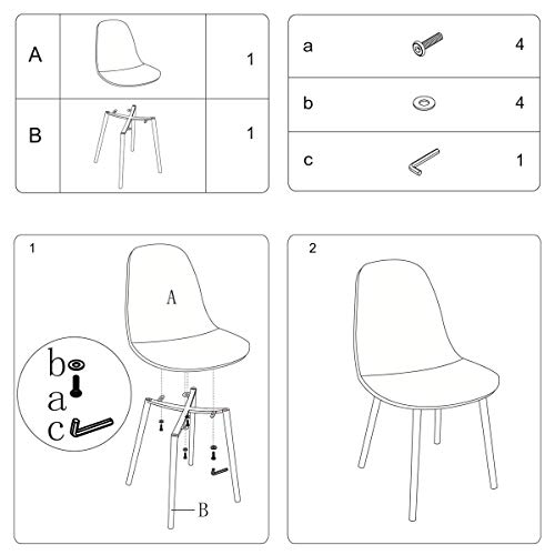 Canglong Faux Leather Dining Back Modern Side Chair For Pub Coffee Home, Set Of 2, Black #TOP5