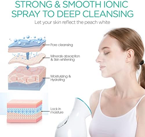 Amazon Brand - Umi Facial Steamer nano Ionic spray Face Steamer for Pores Professional Face Skin care and Warm Mist Facial Sauna Steamer for Home Spa, Blue