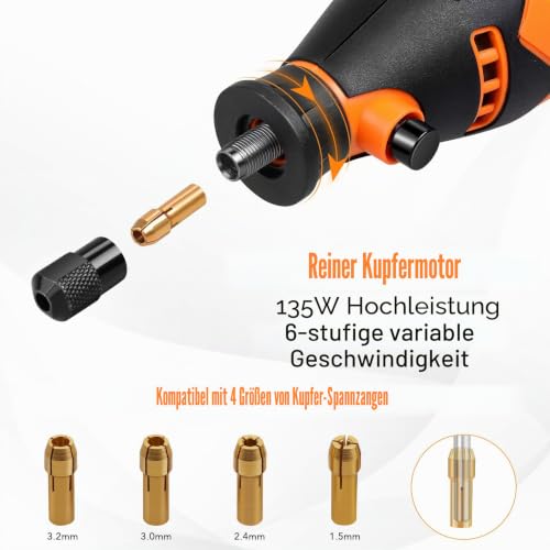 Vastar Multifunktionswerkzeug Drehwerkzeug, 6-fache Drehzahlverstellung, speed...