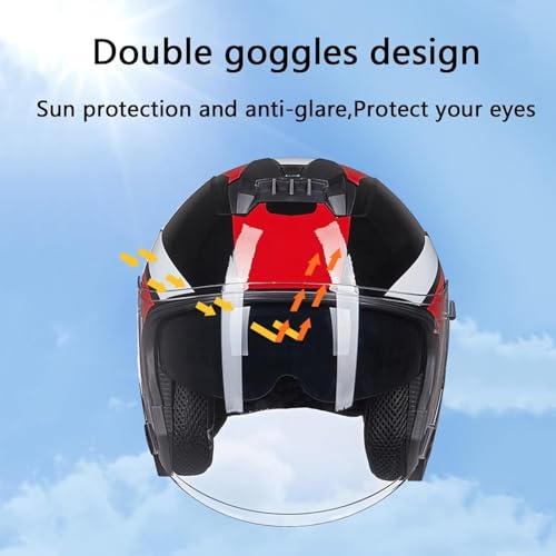 Casco abierto retro de moto certificado DOT que evita el calor excesivo 2