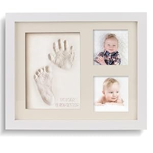 Bubzi Co Baby Footprint Kit, Baby Foot and Hand Print Kit, Baby Keepsake Frame, Nursery Pictures Frames, Hand Print Mold Kit, New Mom Gifts, Baby Newborn Essentials Must Haves, Baby Shower Gifts