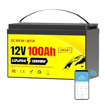 12v 100ah LiFePO4 Battery Bluetooth group 31 with 100A BMS, Low-temp Protection, Max 1280W Power, Rechargeable Deep Cycle Lithium Battery for Trolling Motor, Solar, Off-grid, Marine, Motorhome, Kayak