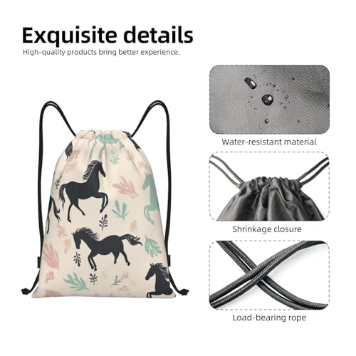 Drawstring Backpack Sports Gym Bags Draw String Bag for Women Men Cute Horse Drawstring Bags Sackpack3