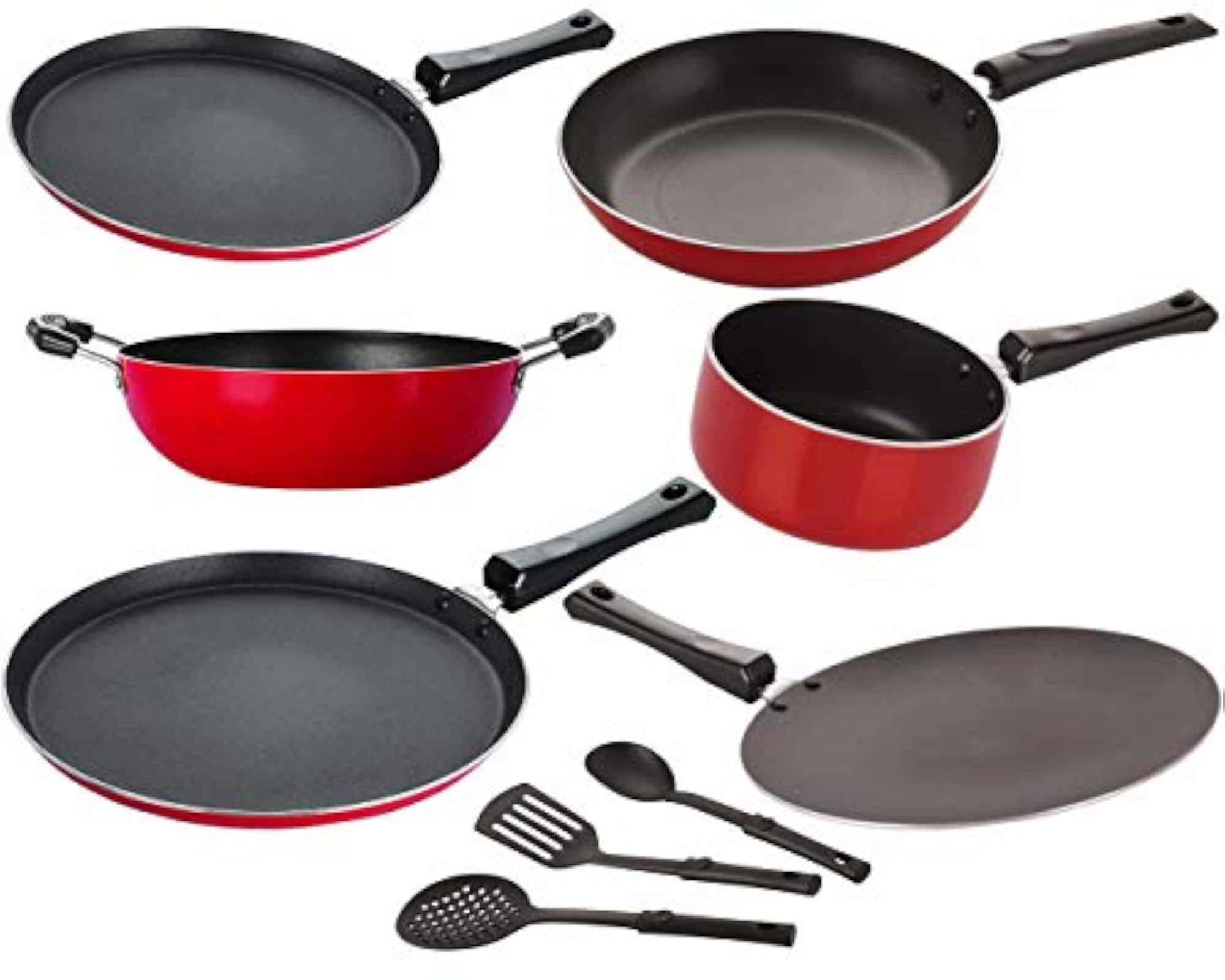 Gas Compatible Non-Stick Cookware Combo Essential Set, 9 Pieces