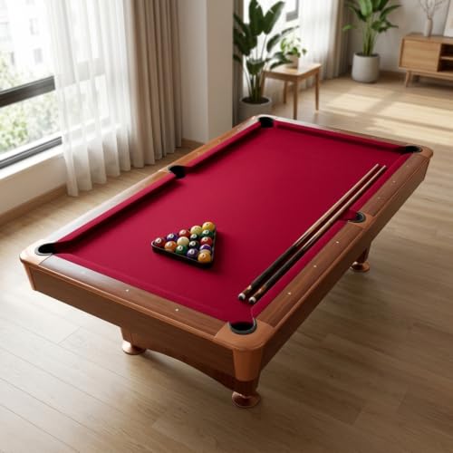 Cubierta de mesa de billar roja de poliéster resistente con textura adaptable para salón 3