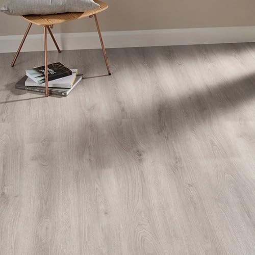 Suelo Laminado | AC5 | 8mm | Colección Elements | Efecto Madera | Tarima Flotante | Resistencia Humedad | Hogar y Comercio (Roble Agua, 1 Caja - 2.40 m²)