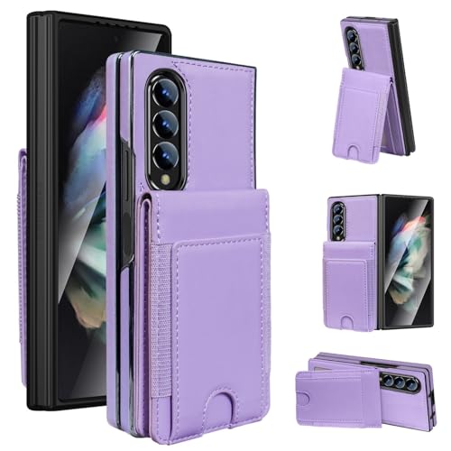 Housse en cuir pour Samsung Galaxy Z Fold 4 violet premium à rabat magnétique