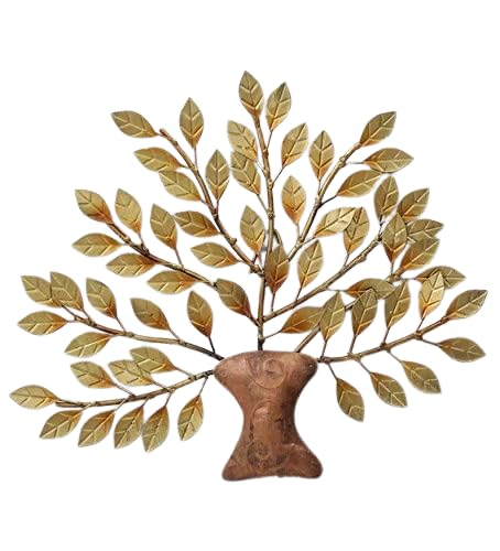 Image of AntarYuga Metal Iron (SMALL LEAF TREE) Decorative Wall Art /Sculpture for Home Living Room /Bedroom /Hotels /Office /Cafe etc. Size (16 * 1 * 16 INCH - Multicolor)