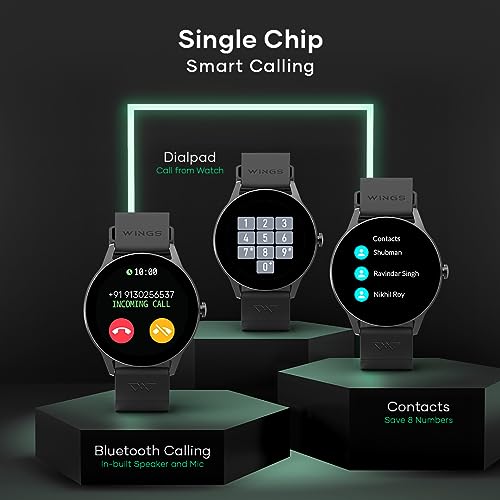Image of Wings Platinum Smartwatch with 1.39 inch HD IPS Display 110+ Workout Modes, 200+ Watchface, powerful 260mah Battery, 7 Days Battery Life, advanced Bt 5.3 Calling 24 /7 Health Monitoring, Ai Voice Assistant