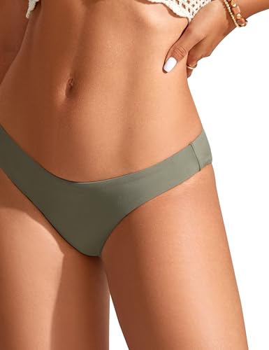 Image of CRZ YOGA Low Waisted Bikini Bottoms | Mid Cut Leg, Medium Bum Coverage, Full Lining, Swim, Bathing Suit Briefs for Women