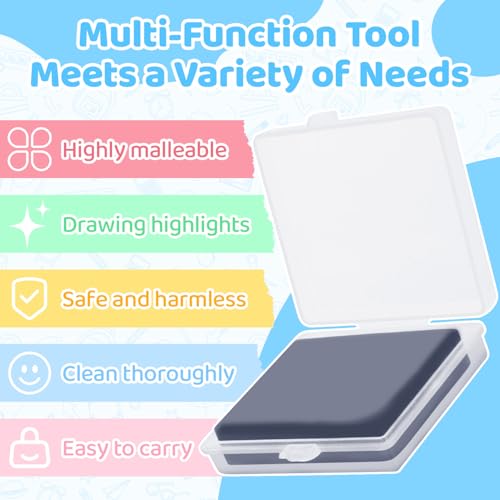 4PCS Kneaded Eraser for Artists,Grey Kneadable Eraser with Storage Case,Absorbent Kneaded Erasers for Drawing Art,Art Eraser for Sketching (4 Pcs)