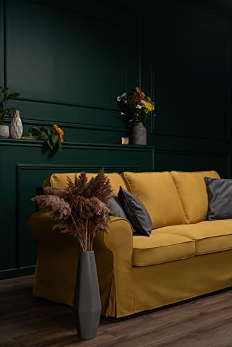 MASTERS OF COVERS Sofabezug für IKEA Ektorp 3-Sitzer, Senf Sofa überzug Ektorp Couch überzug aus Polyester Petite, Ektorp 3er Sofa Cover, 218x88x88cm – Bild 4