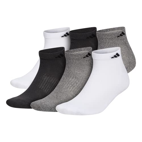 Adidas Men's Athletic Cushioned Low Cut Socks With Arch Compression For A Secure Fit (6-Pair), White/Alumina Beige/Carbon Grey, Large #TOP13