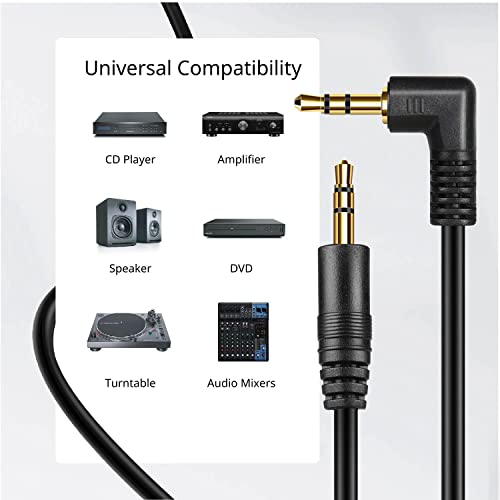 Cable de audio auxiliar 3.5mm macho a macho 10 FT miniatura 5