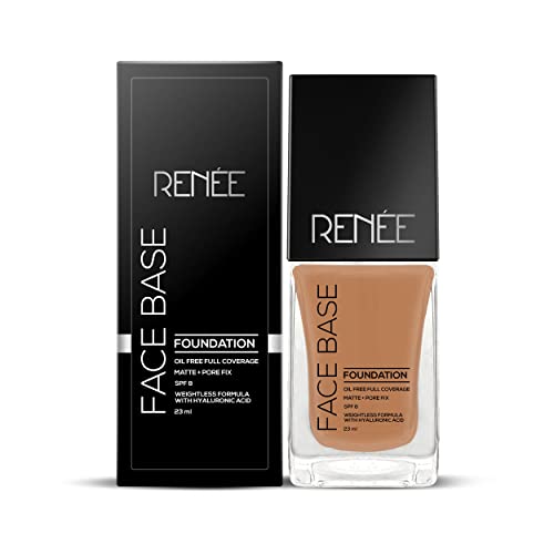 Image of RENEE Face Base Liquid Foundation - Irish Cream, 23ml | Enriched with Hyaluronic Acid & Vitamin E, Provides SPF 8 Protection, Weightless, Long-lasting Matte Finish