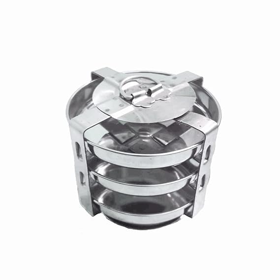 Image of BLeaf Stainless Steel-3 Plate Thatte Idli Stand (3 Plate, 3 Idli)