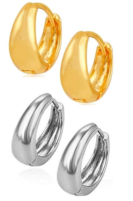 Salman Khan Inspired Kaju Bali Hoop Ear Rings for Men Boys Man Unisex Ear Rings - Fancy Earrings Set with Piercing for Mens