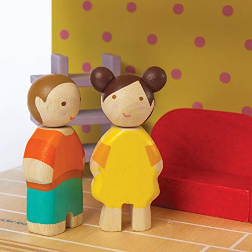 Tender Leaf Toys - The Leaf Family - Happy Wooden Family Dolls Playset Figures of 4 People for Children Kids Pretend Play Doll House - Thumbnail 7