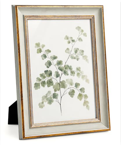 Afuly A4 Picture Frame White Gold Vintage Elegant Retro Antique Photo Frame