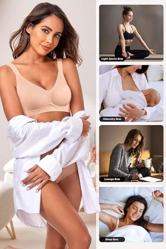 Image of Vertvie Womens Seamless Jelly Bras No Underwire Comfort Push Up Bras Buttery Soft Wireless Bralette Full Coverage Sports Bra