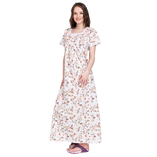 Image of Women's Cotton Nighty Night Gown Multicolore /Cotton Nighty for Pregnant Ladies /Women Night Gowns for Day Wear /Night Wear (Multicolour)(Available Sizes XL & XXL)