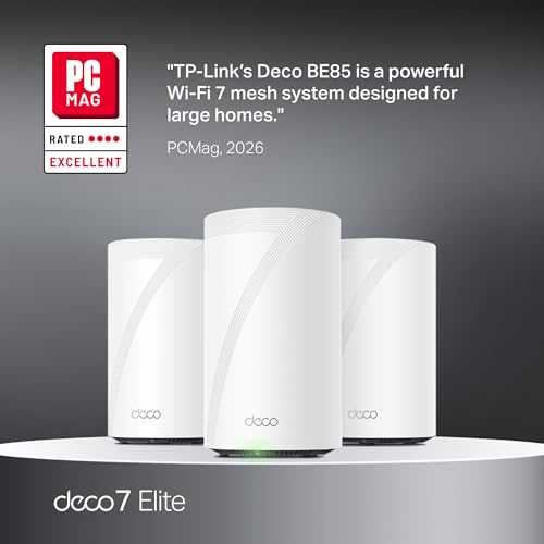 Image of TP-Link Deco 7 Elite BE85 Tri-Band WiFi 7 BE22000 Whole Home Mesh System | 12-Stream 22 Gbps, 2X 10G + 2X 2.5G Ports, Wired Backhaul, 8X High-Gain Antennas, VPN, HomeShield (3-Pack)