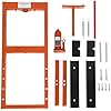 20-Ton Hydraulic Shop Press, H-Frame Pneumatic Benchtop Hydraulic Shop Press with 2 Press Plates, Adjustable Height for Garage, Workshop, Orange