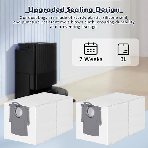 Image of 12 Pack Dust Bag for Roborock Qrevo QV 35A /S5V /Saros 10R /20 /Qrevo Edge /S5A /Qrevo CurvX /S /Pro /Plus /Curv /2 Flow /S5X /S8 MaxV /QX Revo Vacuum Cleaner, 3.5 L Large Capacity Disposable Bags Replacement