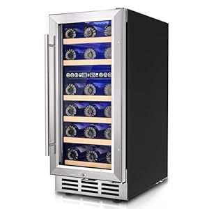 15 Inch Dual Zone Wine Fridge, 30 Bottles Under Counter Wine Cooler Refrigerator with Double-Layer Glass Door for Home Office Bar, Built-in Wine Refrigerator with security lock,40-65°F