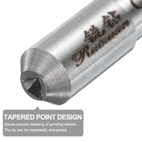 QUARKZMAN 2 Stück Diamant-Abrichtwerkzeuge 10mm x 47mm (25/64 x 1-7/8) Einfach Konisch Rundstift Geschweisst Diamant-Abrichtwerkzeuge Für Schleifscheiben Silberfarben