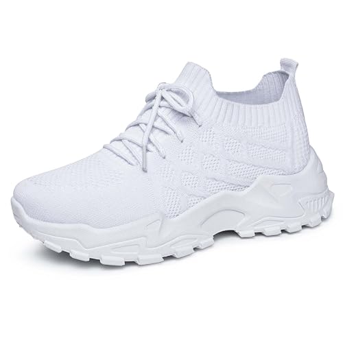 Baskets mode femme plateforme respirantes chaussures blanches 37