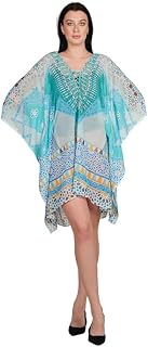 RAVI RAJORIA Women Crepe Short Kaftan Free Size | Multicolor Printed Lounge Nightwear Price In India