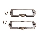 Cabinet Hardware 2Pcs 87x45mm Antique Bronze Furniture Handle Zinc Alloy Label Pull Frame Handle Fil