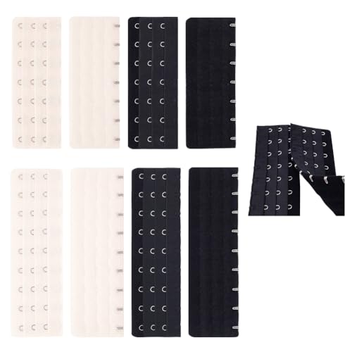 BENECREAT 8 Style Korsett BH Extender Haken 3 Reihen 7/9 Haken Schwarz & Navajo Faja Extender Weiß Damen Longline Korsett BH Extender Für Bustiers Shapewear Taillentrainer