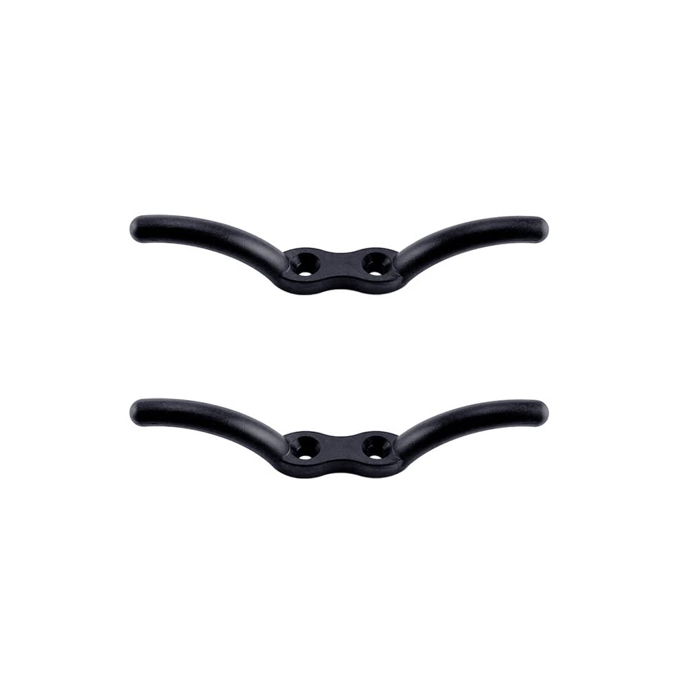 Ganchos para tacos de cubierta marina con tornillos, cuerda de lavado, polea negra para barcos, yates o aplicaciones de decoración, 110 mm, paquete de 2