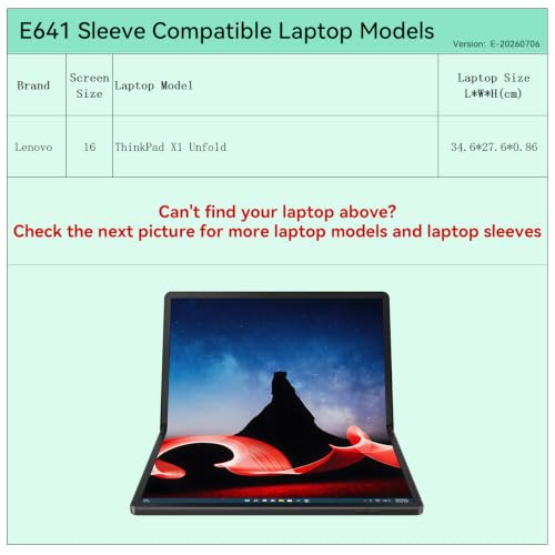 Image of Smatree Elite Laptop Sleeve for 16 inch Lenovo ThinkPad X1 Unfold, Protective Laptop Sleeve with Accessory Pocket, YKK Zipper, Patented Super-Corner Design (E641)