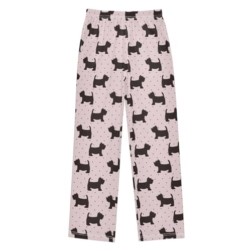 ZZKKO Scottish Terrier Dogs Polka Dots Boys Pants for Kids Jogger Pants with Pockets S-XL