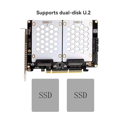 Tarjeta de disco dual U.2 NVMe y SATA SHABD para solucionar la falta de espacio PCIe 4.0 en PC 5