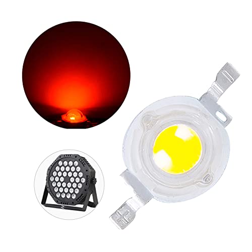 LedWekei (Paquete de 20) Cuentas LED rojas de 1W, Chip LED, Bombilla de lámpara LED para luces LED de escenario