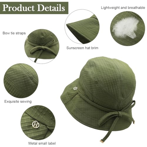 Image of SANNIDHI Sun Hats for Women Bucket Hat for Women, Wide Brim Summer UV Protection Beach Hat, Outdoor Casual Womens Hats with Chin Strap, Fashion Ladies