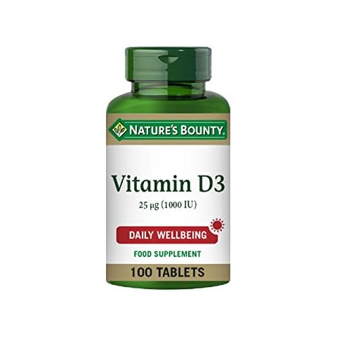 Nature's Bounty Vitamin D3 25 µg (1000 IU) Tablets - Pack of 100 Tablets, One-a-day - High Strength Vitamin D - Bone, Muscle and Immunity Support - Suitable for Vegetarians Cover