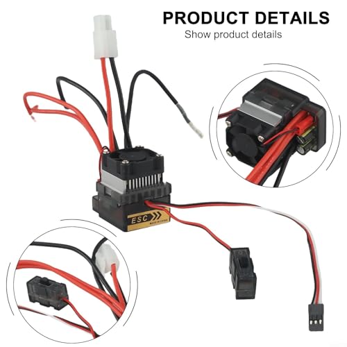 Cepillo ESC de 320A para vehículos RC con fuente de alimentación externa UBEC y refrigeración por ventilador - imagen 7