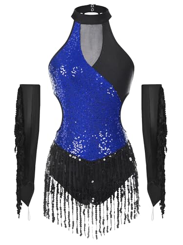 Costume de danse latine à franges et gants pour briller lors de vos spectacles de cha-cha