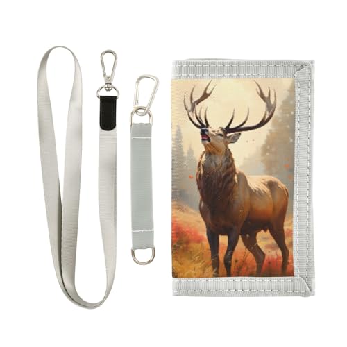 ALAZA Kids Wallets for Boys Girls Toddler Trifold Wallet Children Small Deer 6 with Zipper Coin Pocket