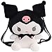 My Melody Kuromi Plüsch Tasche Cinnamoroll Rucksack Cartoon Schulter Tasche Anime Spielzeug Tasche für Anime Fans (Schwarz,Eine größe)