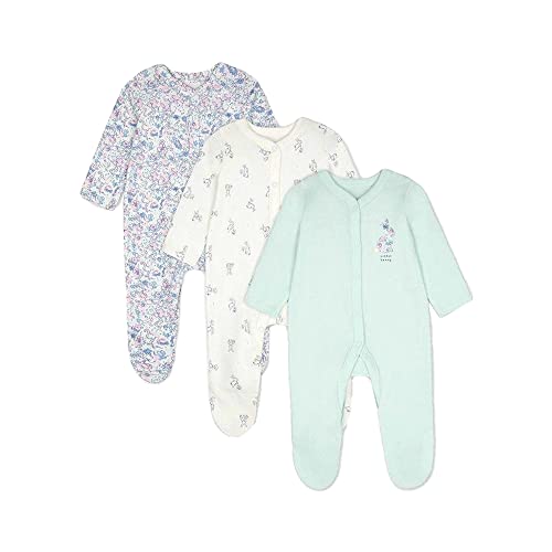 Image of Mothercare Solid Cotton Girls Sleepsuits (S22WE789-P)