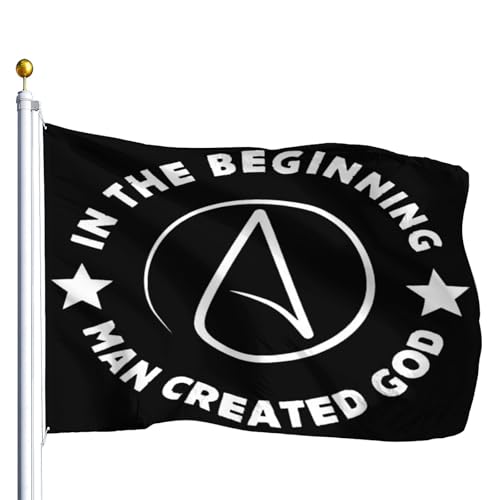 Atheist Man Created God Quote Anti Religion Agnostic Atheism Flag