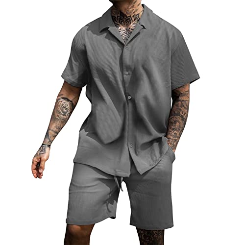 Chemise et short de plage imprimés pour hommes ensemble léger et respirant 2 pièces d'été