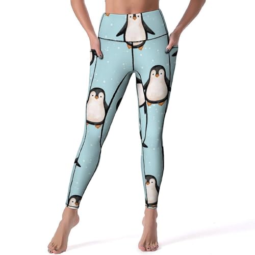 Legging femmes taille haute pingouin mignon pantalon de sport pour éviter de glisser
